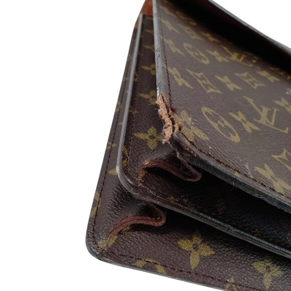 (L4) Authentic Louis Vuitton Business Bag Serviette Conseiller Brown Monogram Lu - Picture 5 of 9